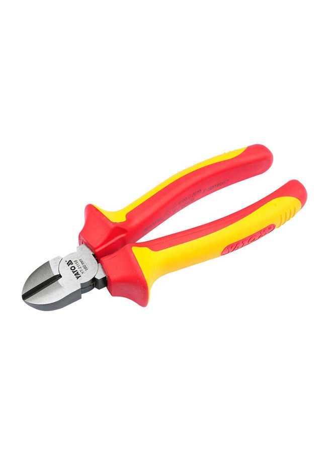 NIBEMINENT Insulated Side Cutting Plier 160mm VDE-1000V YT-21158 Yellow/Red/Silver 6inch - Image 2