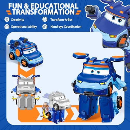 Super Wings Transformable Toys 5" Action Figure Supercharge Tobot Leo, 3 in 1 Rescue Bots Transforming Airplane Car Robot, Educational Toys for Boys and Girls Age 3+, Gifts for Preschool Kids - Image 3