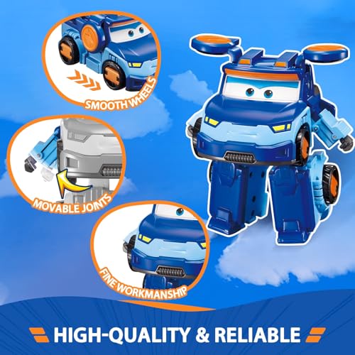 Super Wings Transformable Toys 5" Action Figure Supercharge Tobot Leo, 3 in 1 Rescue Bots Transforming Airplane Car Robot, Educational Toys for Boys and Girls Age 3+, Gifts for Preschool Kids - Image 5