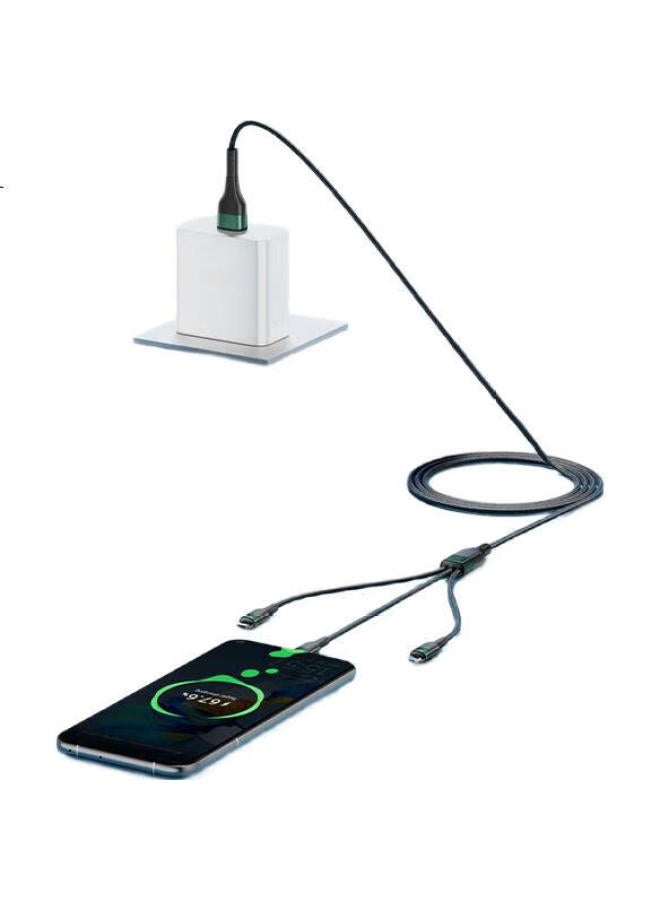 Oksj 3-In-1 Compatible Data Cable 6A Fast Charging Cable 120W/100W One-To-Three Adapter For Apple Iphone 16/15/Huawei Type-C/Android Phone - Image 1