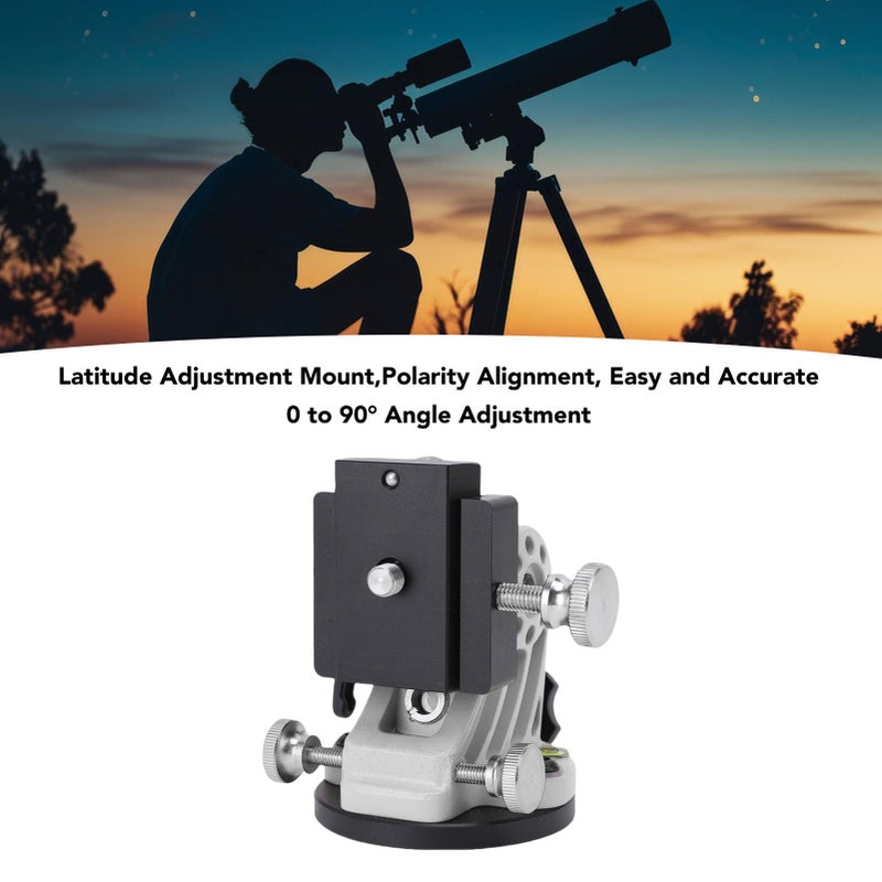 Latitude Adjustment Base 0 to 90 Degrees Aluminum Alloy Mount Precise Polarity Alignment Black White - Image 4