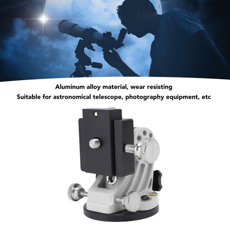 Latitude Adjustment Base 0 to 90 Degrees Aluminum Alloy Mount Precise Polarity Alignment Black White - Image 3