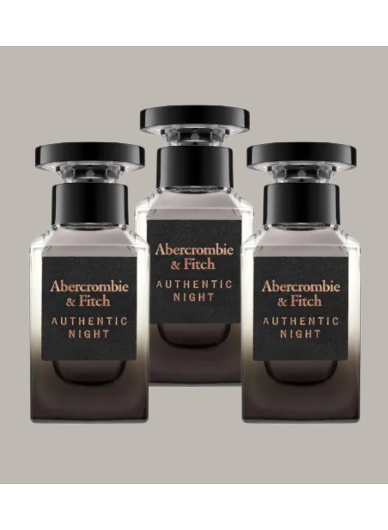 Abercrombie & Fitch Authentic Night Eau de Toilette for Men 50ml - Image 2
