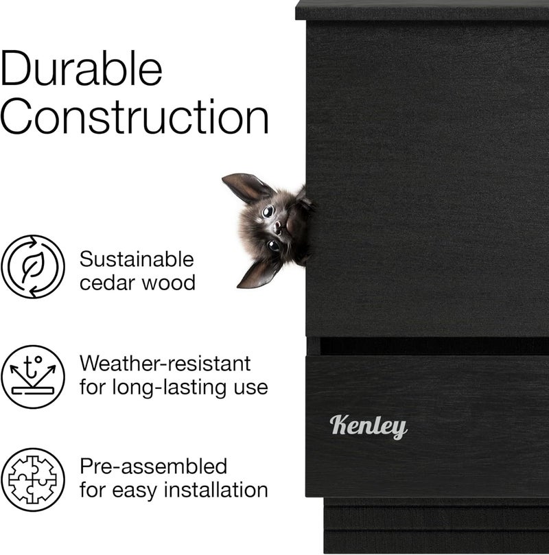 Kenley Bat House - Large Outdoor Bat Box Shelter with Triple Chamber - Handcrafted from Cedar Wood - Easy for Bats to Land and Roost - Weather Resistant & Ready to Install - Image 4