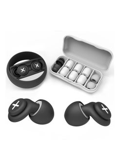 Noise Reduction Ear Plugs-40 dB Noise Cancelling Reusable Hearing Protection in Flexible Silicone for Sleeping, Traveling, Concerts, Work & Swimming,3 Wearing Styles, Black