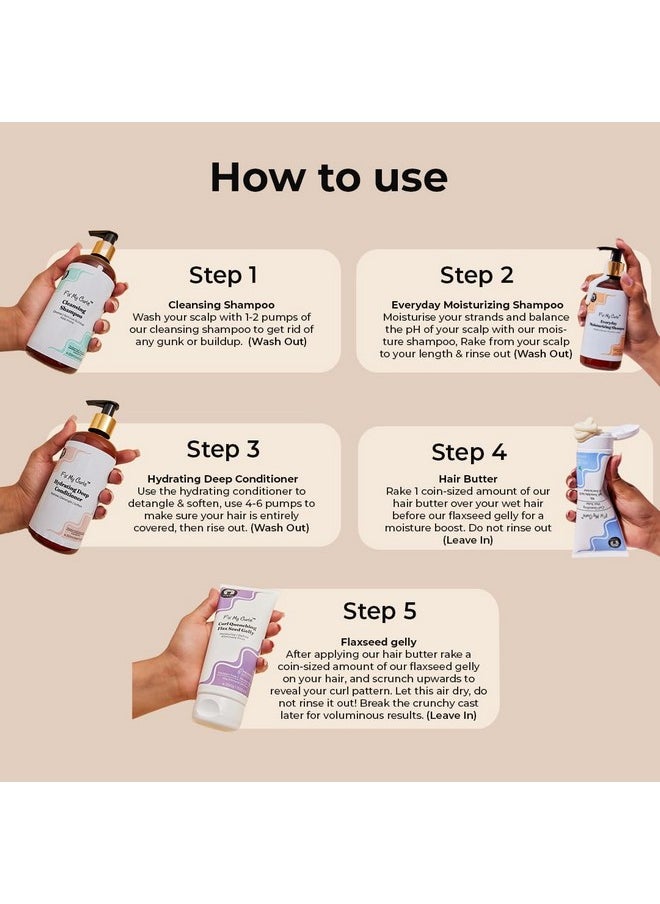 Fix My Curls - Complete Curl Care Travel Kit| Cleansing Shampoo, Moisturizing Shampoo, Hydrating Conditioner, Hair Butter & Curl Quenching Gelly For Soothing, Moisturizing & Defining Curls|50Ml Each - Image 1