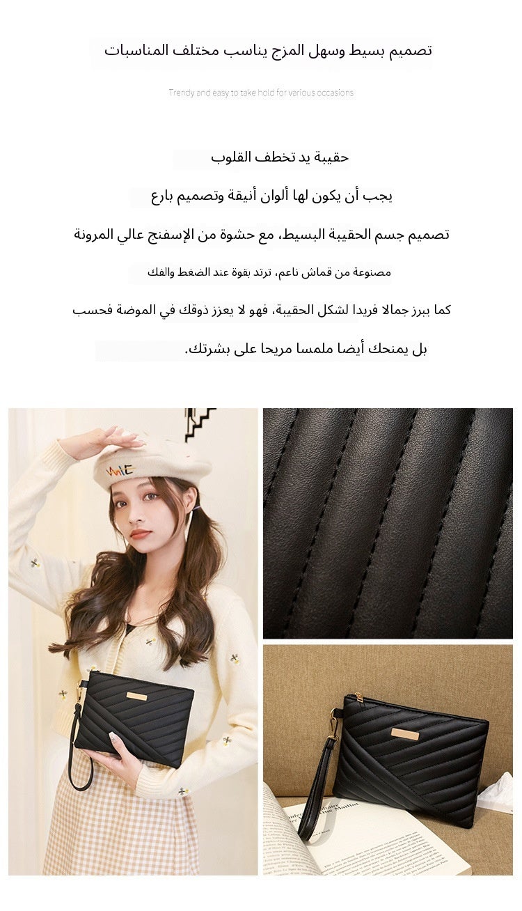 حقيبة يد نسائية كورية التصميم بتطريز أنيق حقيبة هاتف جلد صناعي متعددة الجيوب خفيفة للاستخدام اليومي كتف أو يد بسحاب معدني سلس مناسبة للعمل والتنزه والسفر وبطانة داخلية مرتبة - رمادي - Image 5