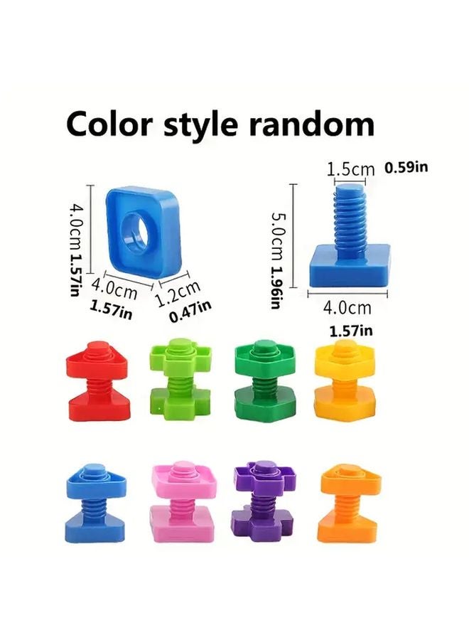 10Pcs Random Colors DIY Educational Building Blocks Screwing Toy Set - Image 3
