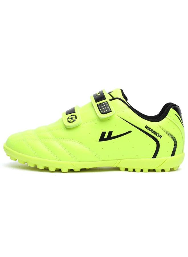 Pull Back Warrior Children's Soccer Shoes Tf Studs Double Velcro Boys Girls Non-slip Rubber Sole 415 Fluorescent Green Studs Size 32 - Image 2