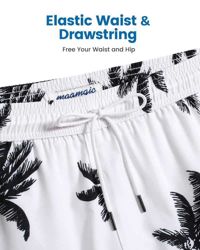 maamgic Swim Trunks Men 2 in 1 Mens Bathing Suit 7 Inch Quick Dry Mens Swimming Trunks with Zipper Pockets - Image 5