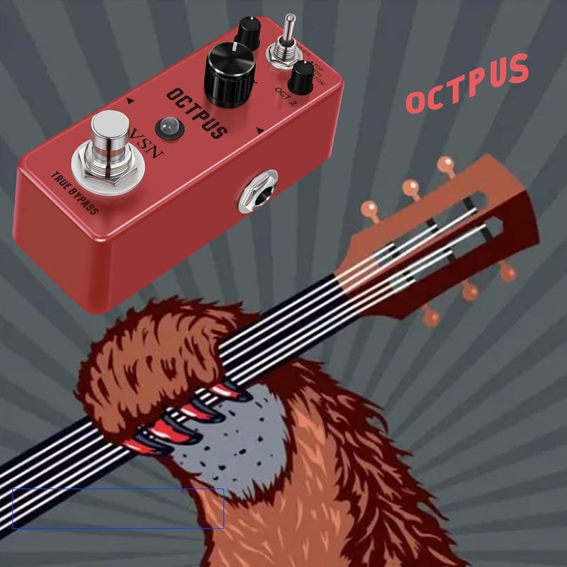 VSN Octave Guitar Pedal, Digital Mini Pedal For Electric Guitar, Precise Polyphonic Octave Effects Generator, True Bypass, Mini Size - Image 1