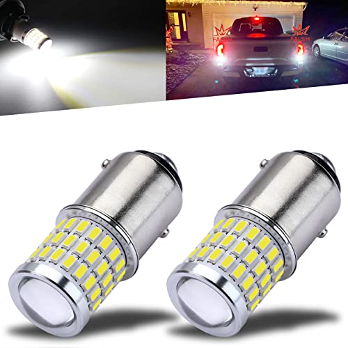 iBrightstar 9-30V Flashing Strobe Blinking LED Reverse Lights 1157 2057 2357 7528 BAY15D LED Bulbs with Projector Replacement for Back Up Reverse Lights, Xenon White - Image 1