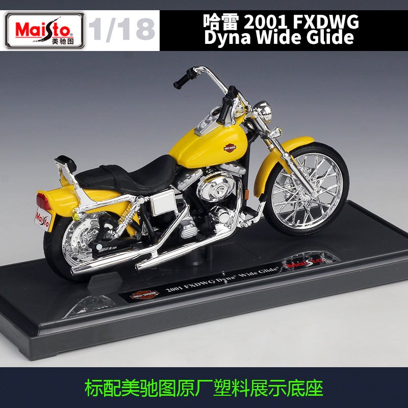1:18 Harley 2001 Fxdwg Dyna Wide Glide Simulation Alloy Motorcycle Model - Image 4