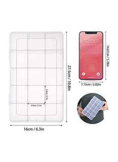 Y&D Storage Box Organizer, Grids Clear Plastic Tape Case Jewelry and Crafts Compartment Container with Adjustable Dividers for Beads, Sewing accessories, Rock Collection, Art DIY  - Image 2