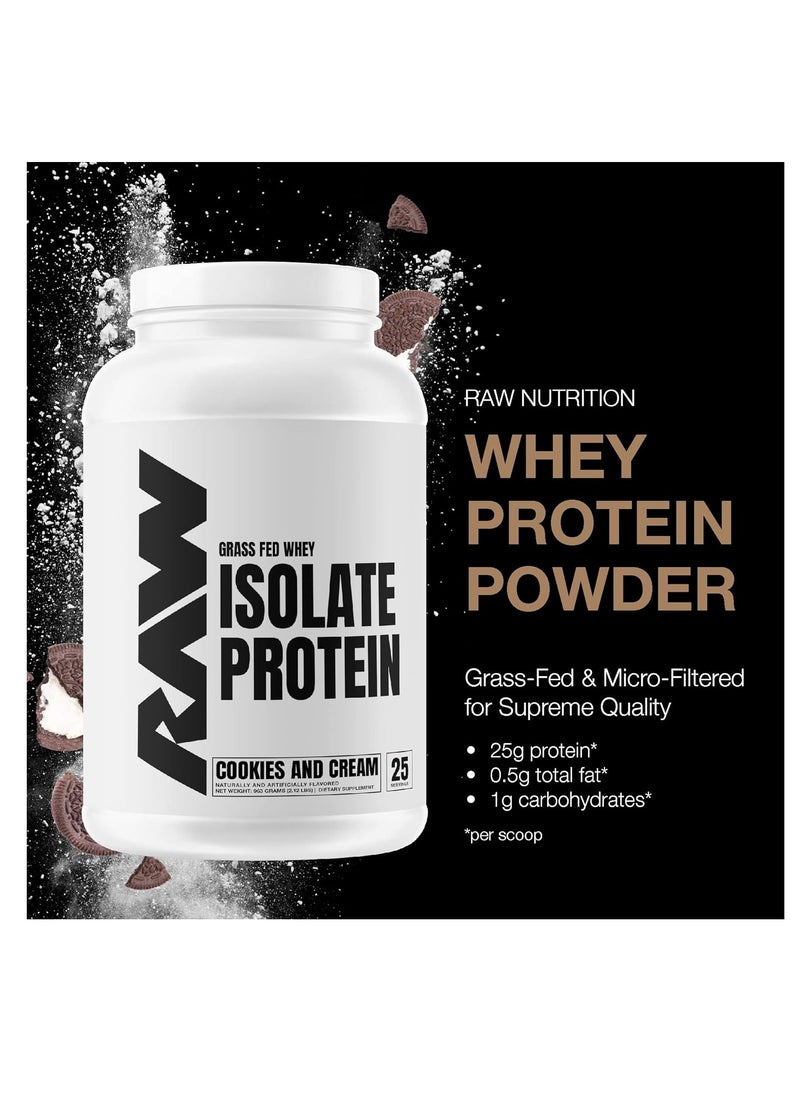 Raw RAW Isolate Protein - Grass Fed Isolate, Zero Fat - Cookies And Cream, 900 gr, 1.98 Lbs, 25 Servings  - Image 4