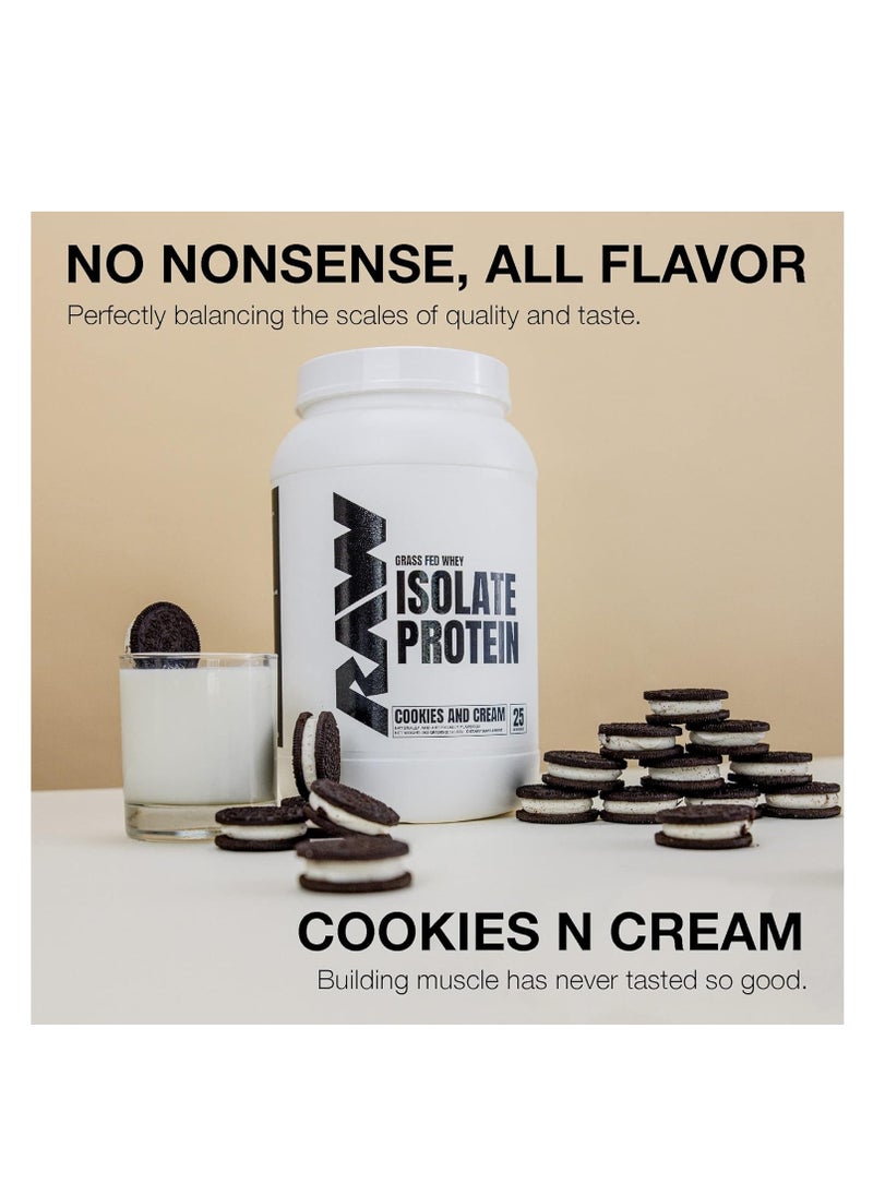 Raw RAW Isolate Protein - Grass Fed Isolate, Zero Fat - Cookies And Cream, 900 gr, 1.98 Lbs, 25 Servings  - Image 3