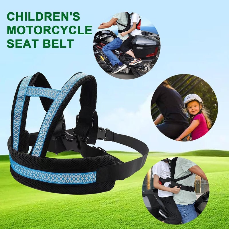 Clobeau Child Motorcycle Safety Harness Reflective Strip Antifall Child Safety Harness for Kid 212Year Bike Safety Belt - Image 2