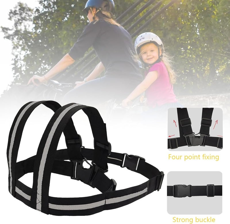 Clobeau Child Motorcycle Safety Harness Reflective Strip Antifall Child Safety Harness for Kid 212Year Bike Safety Belt - Image 4