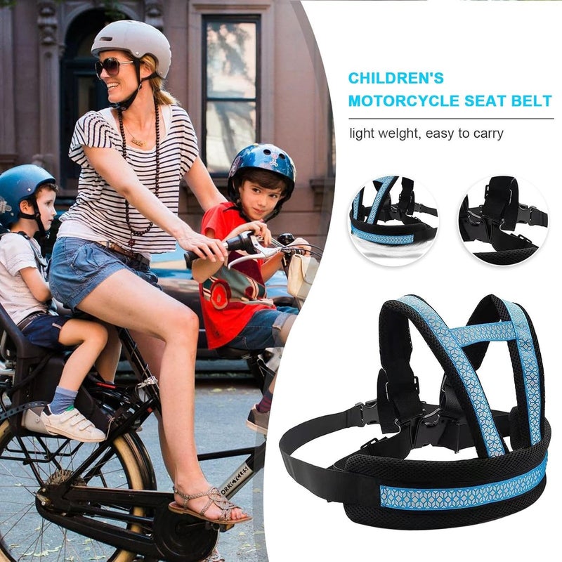Clobeau Child Motorcycle Safety Harness Reflective Strip Antifall Child Safety Harness for Kid 212Year Bike Safety Belt - Image 3