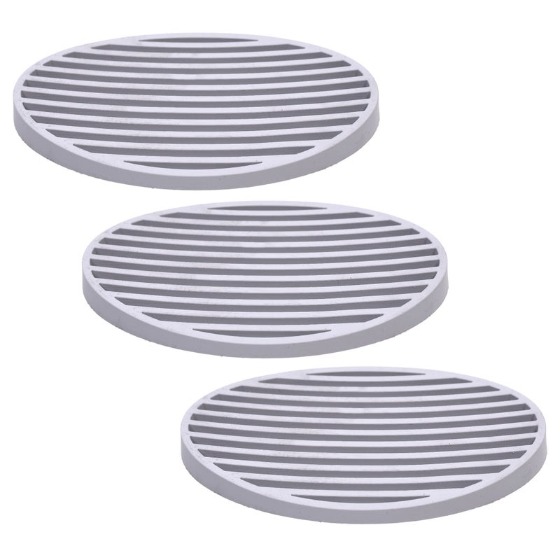 Cosmos 3 Pack Gray Color Oval Shape Silicone Shower Soap Dish Soap Holder Soap Tray