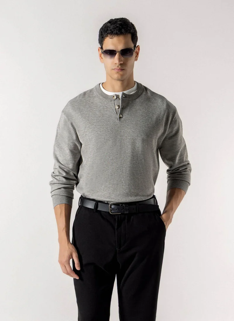 شايبس HENLEY KNIT SWEATER