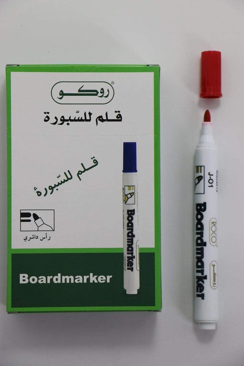 ROCO ماركر لوح روكو - أحمر طرف دائري عبوة من 12