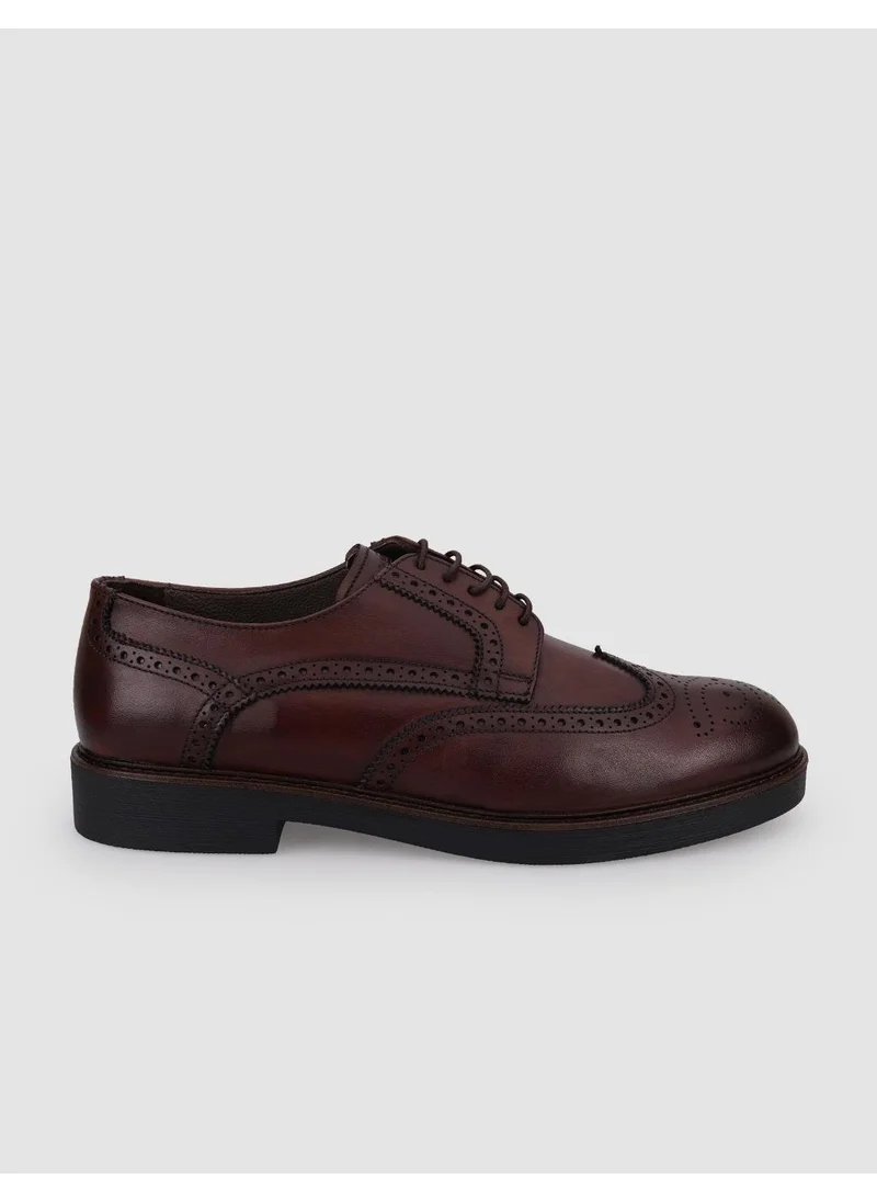 كاباني Leather Brown Lace-Up Men's Casual Shoes