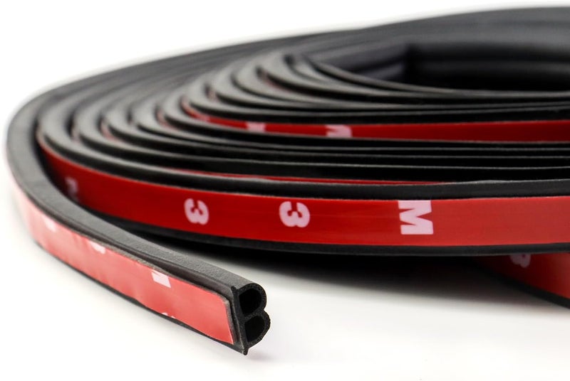 QWORK 4 Rolls 5 m Car Door Rubber Seal, B-shaped Car Door Edge Protection, Self-Adhesive Rubber Seal (Total 20 Metres) - Image 3