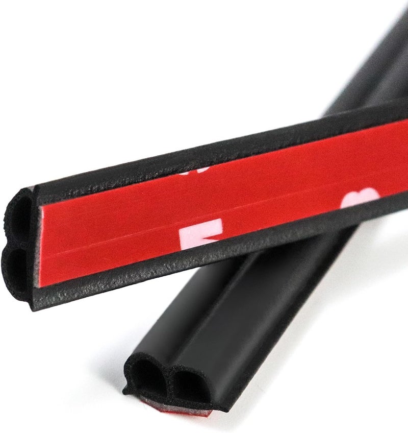 QWORK 4 Rolls 5 m Car Door Rubber Seal, B-shaped Car Door Edge Protection, Self-Adhesive Rubber Seal (Total 20 Metres) - Image 4