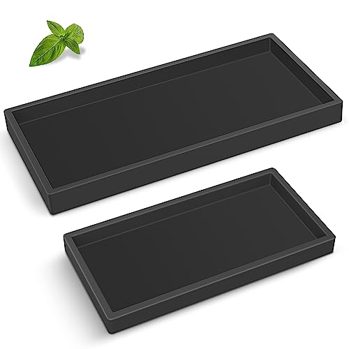 EG-SIPRO Bathroom Counter Tray,EG-SIPRO High-Grade Thickened Silicone Bathroom Vanity Tray,Shatterproof Durable Rectangle Bathroom Tray Soap Dispenser Tray for Bathroom Countertop - Image 1