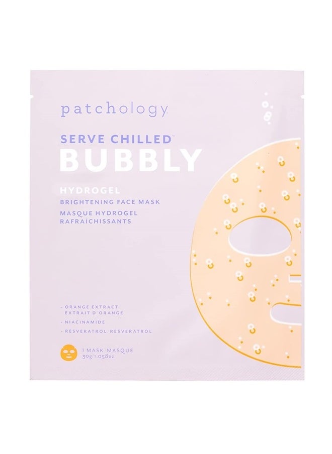 Patchology Brightening Gel Face Mask with Resveratrol and Niacinamide Bubbly - hydrogel Face Mask protects and brightens face while supporting an even skin tone. 1 count.  - Image 1