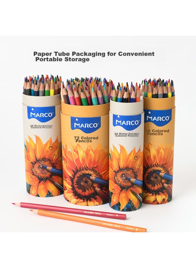 Marco Oil-based Erasable Colored Pencils, 72-pack, For Students, Children, Boys, Girls, Beginner Drawing, Coloring, Art Supplies, Drawing Tools, Art Materials, Birthday Gift For Art Students - Image 4
