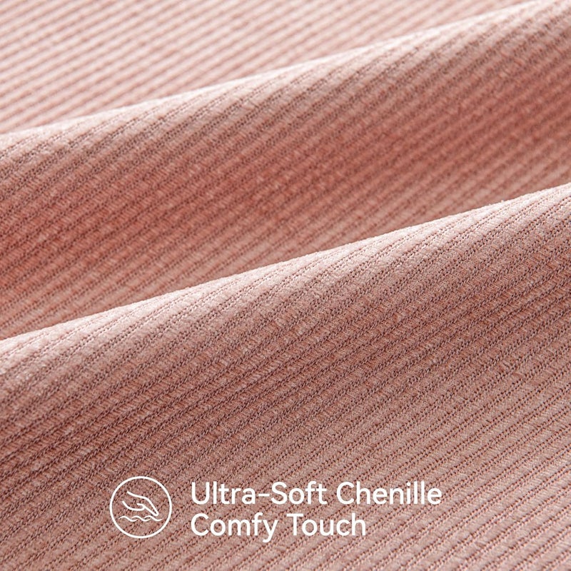 Pack of 2 Decorative Chenille Throw Pillow Covers with Twill Cushion Covers for Sofa Living Room Couch Bed 30x50 CM Blush Pink - Image 2