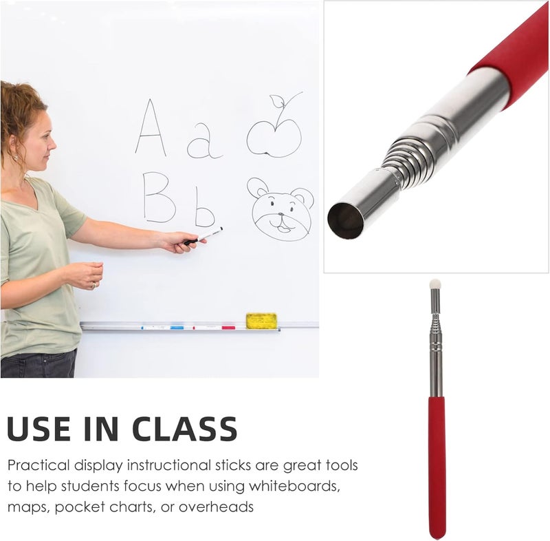 Tofficu Extendable Teaching Stick for Classroom Use Telescoping Pointing Rod for Teachers Lightweight Indicator for Guided Learning Activities - Image 2