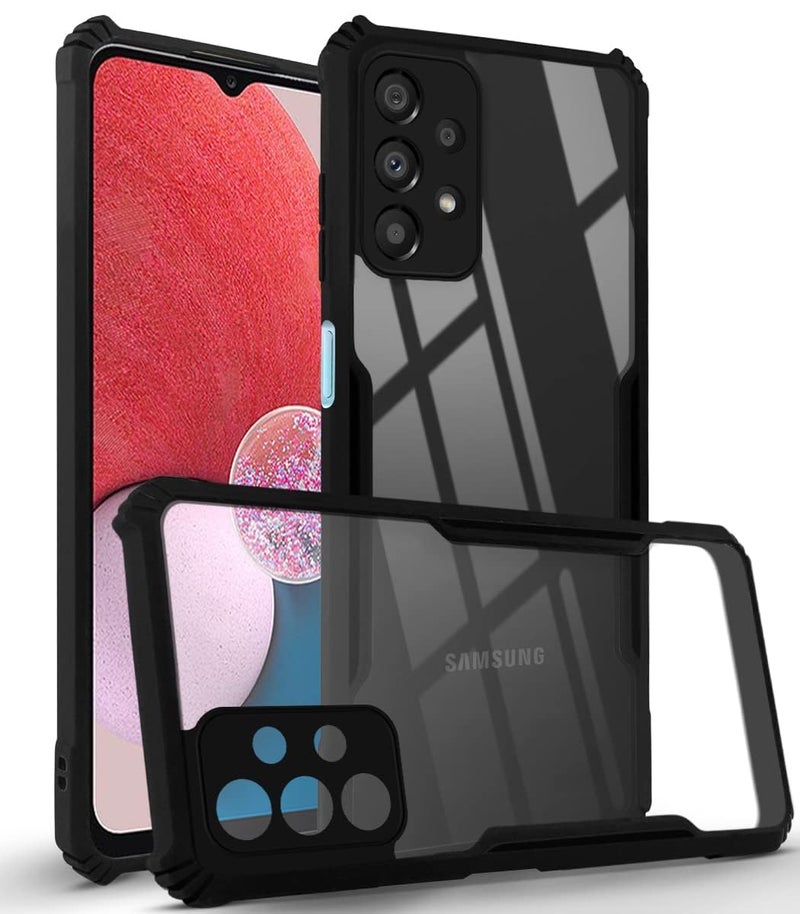 Jkobi Back Cover Case for Samsung Galaxy A13 4G (Polycarbonate Clear Panel with Shockproof | Professional Black) - Image 1