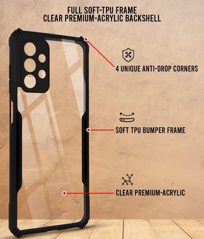 Jkobi Back Cover Case for Samsung Galaxy A13 4G (Polycarbonate Clear Panel with Shockproof | Professional Black) - Image 2
