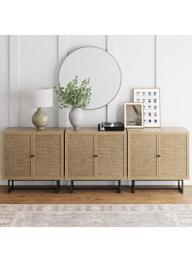 Generic Nathan James  Accent Storage Boho Modern Free Standing Buffet Sideboard Cabinet For Hallway, Entryway, Dining Living Room, Set Of 4 Console Table  - Image 2