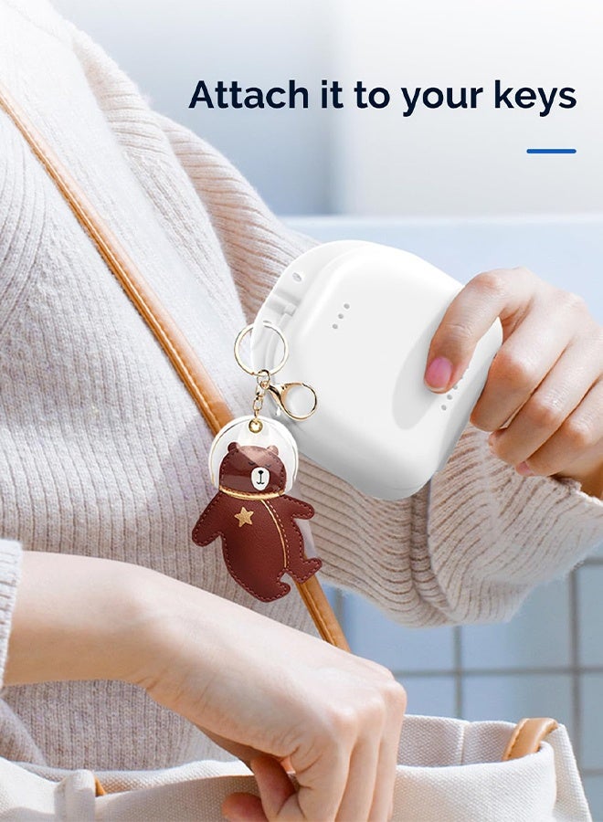 علبة مثبت تقويم الأسنان، علبة مثبت طقم أسنان مع فتحات تهوية لواقي الفم وخيط تنظيف الأسنان (أبيض) - Image 5