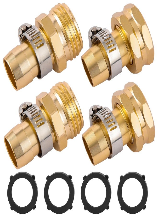 Sanpaint Garden Hose Repair Connector with Clamps, Fit for 3/4" or 5/8" Garden Hose Fitting, 2 Set - Image 1
