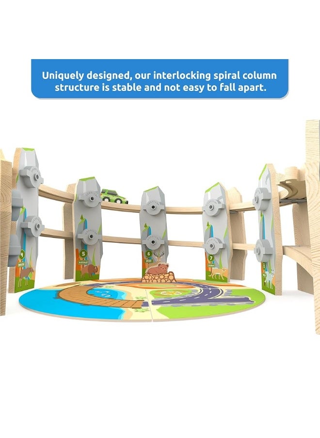 Orbrium 141 Pcs National Park Spiral Wooden Train Set STEAM STEM Multi-Level Compatible with Brio, Thomas Wooden Railway  - Image 1