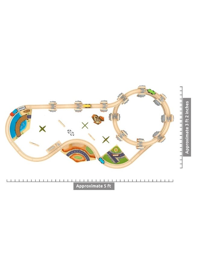 Orbrium 141 Pcs National Park Spiral Wooden Train Set STEAM STEM Multi-Level Compatible with Brio, Thomas Wooden Railway  - Image 4
