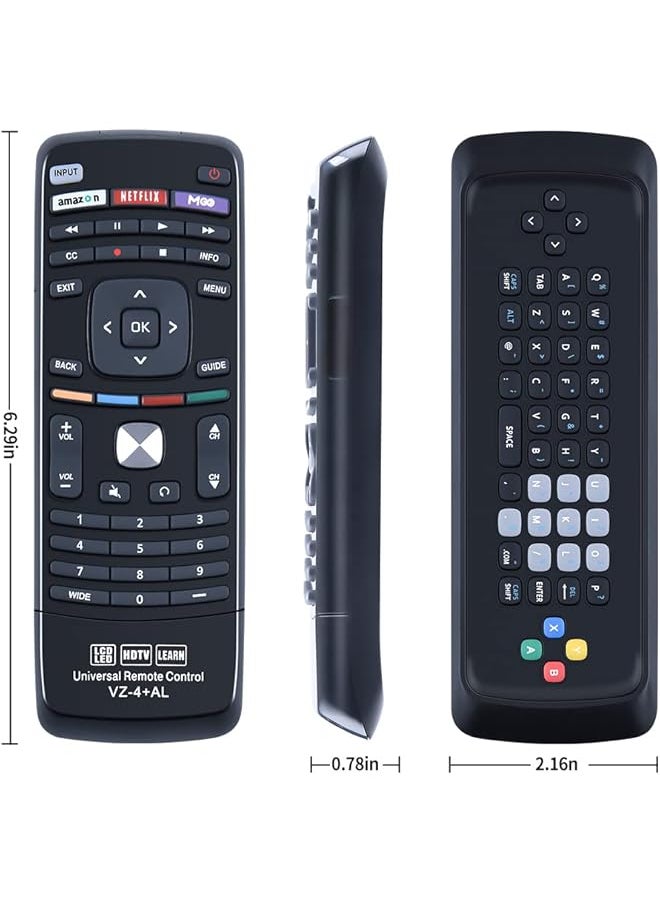 erorex - Xrt302 Qwerty Keyboard Replacement Remote Control Fit For Vizio Tv E601I A3 E701I A3 E650I A2 D650I B2 M420Sv M470Sv M550Sv E3D320Vx M550Vse M 420D - Image 1