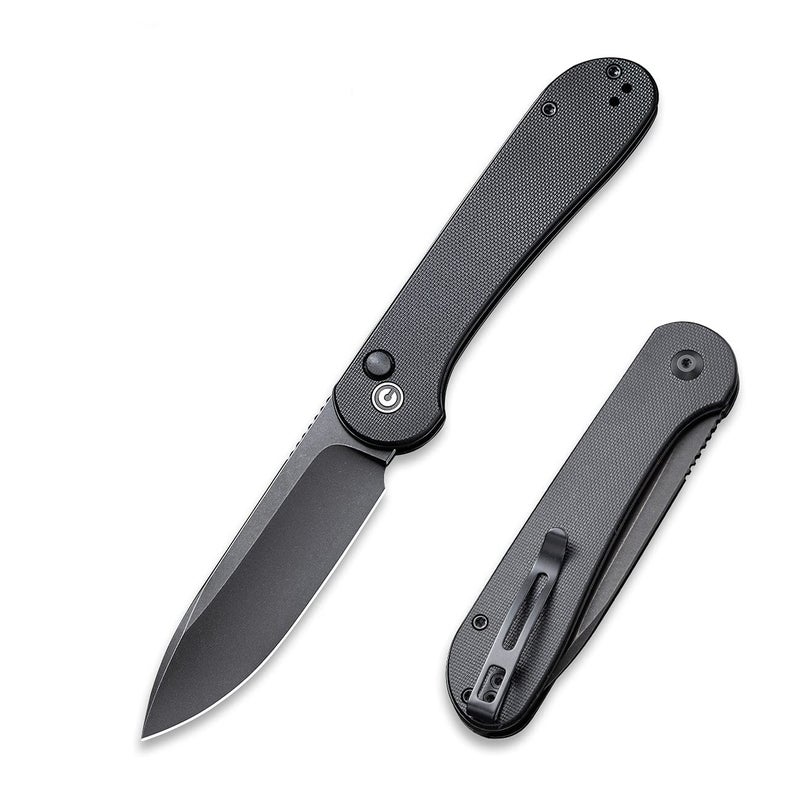 CIVIVI CIVIVI Pocket Folding Knife with 3.47" 14C28N Blade G10 Handle, Button Lock Elementum Knife for EDC C2103A (Black)  - Image 1