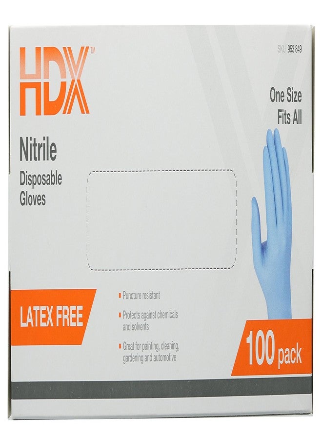 HDX 2910/100 Latex-Free, Disposable, One-Size-Fits-All Nitrile Cleaning Gloves (100 Count) - Image 3
