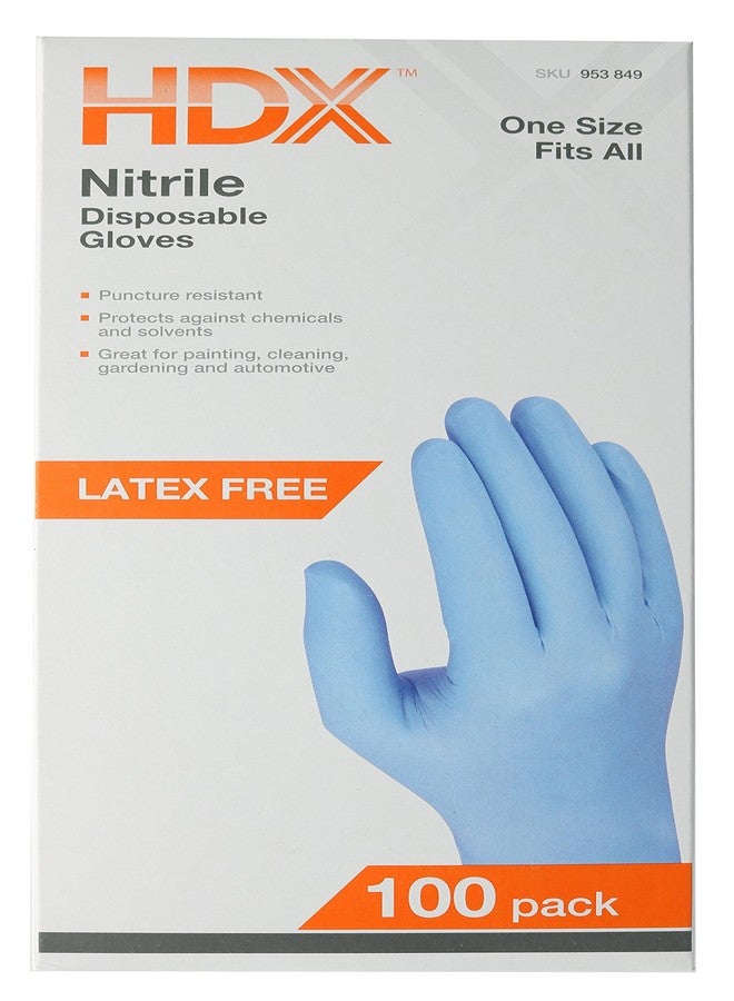 HDX 2910/100 Latex-Free, Disposable, One-Size-Fits-All Nitrile Cleaning Gloves (100 Count) - Image 5