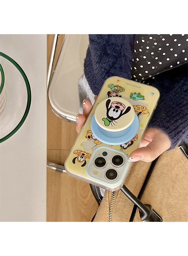 Compatible with iPhone 16 Pro Max Magnetic Case, Mickey Mouse Clubhouse Cute Dog Pluto Pattern with Magnetic Function Stand, Anti-Scratch Shockproof Protective Phone, Soft TPU Full Protective Cover - Image 3