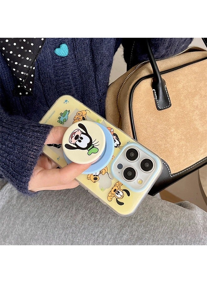 Compatible with iPhone 16 Pro Max Magnetic Case, Mickey Mouse Clubhouse Cute Dog Pluto Pattern with Magnetic Function Stand, Anti-Scratch Shockproof Protective Phone, Soft TPU Full Protective Cover - Image 4