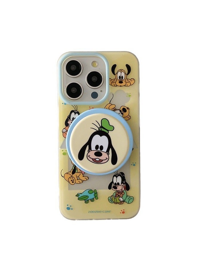 Compatible with iPhone 16 Pro Max Magnetic Case, Mickey Mouse Clubhouse Cute Dog Pluto Pattern with Magnetic Function Stand, Anti-Scratch Shockproof Protective Phone, Soft TPU Full Protective Cover - Image 1