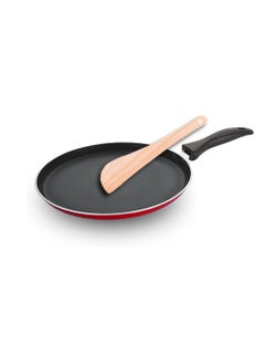 British Chef Nonstick Tawa 26cm With Wooden Spatula Insulated Handle with Premium Grip | Easy Rotation & Seamless Handling  - Image 1