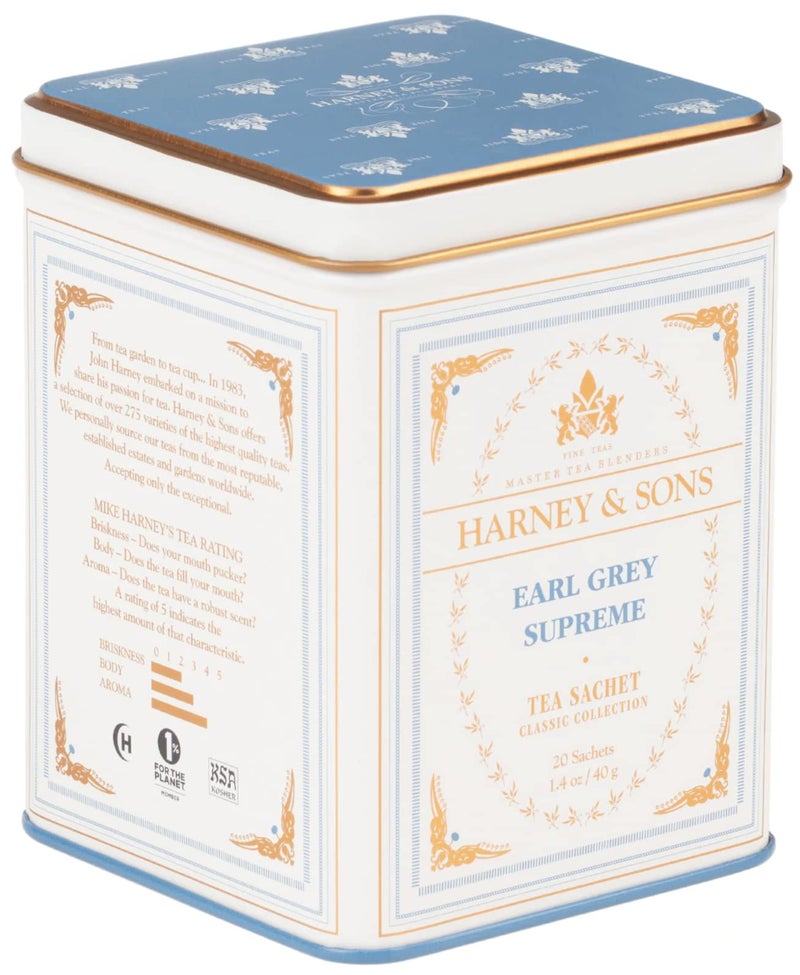 Harney & Sons Earl Grey Supreme, Black Tea, 20 Sachets